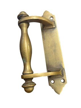 Vintage pair of 2 solid brass 6.5"x3" cabinet or door handles SKU 10,017